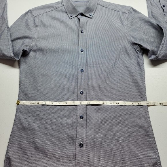 J Hilburn Men's JDesich Button Down Long Sleeve Shirt Navy Check (JADII) Custom - Picture 12 of 16